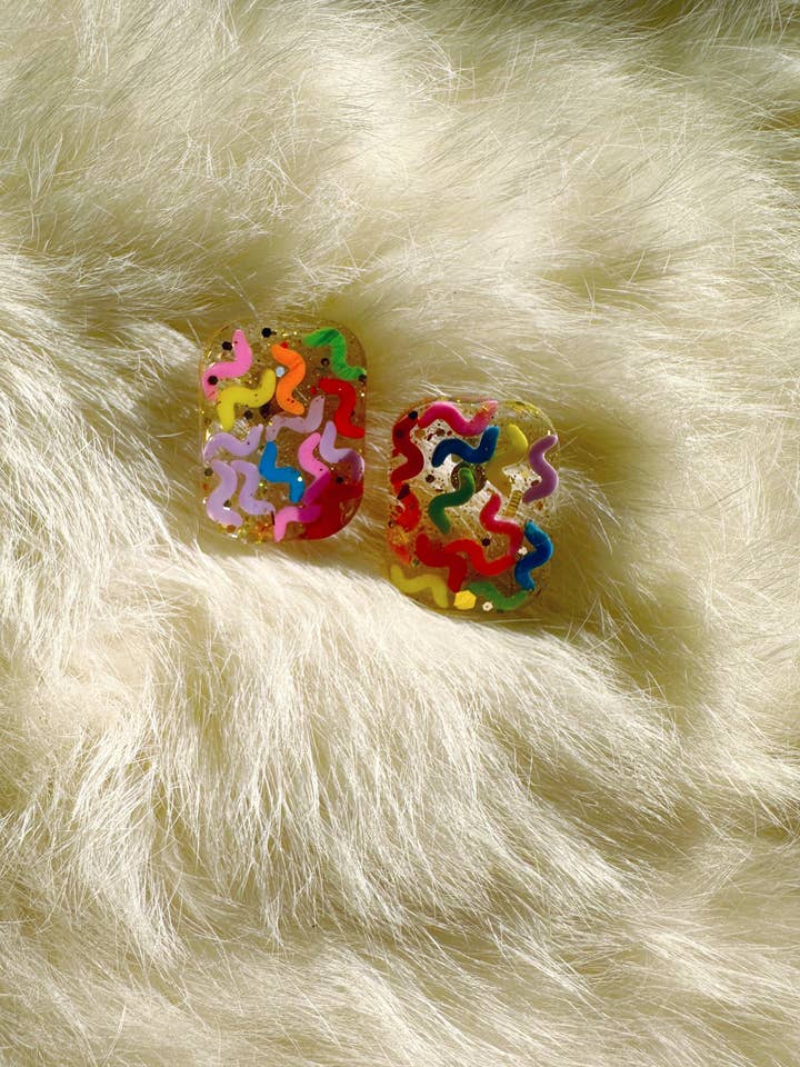 Party Streamers Myrna Stud Earrings for wholesale by Coco's Musings