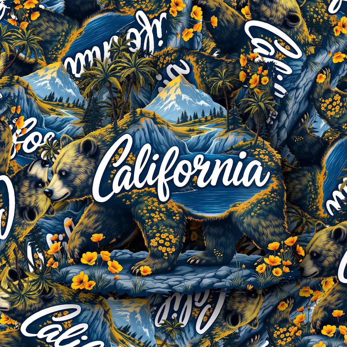 PiggyPrintStickers - Wholesale Sticker - California Sticker | Bear & Poppy State Map Vinyl Decal2