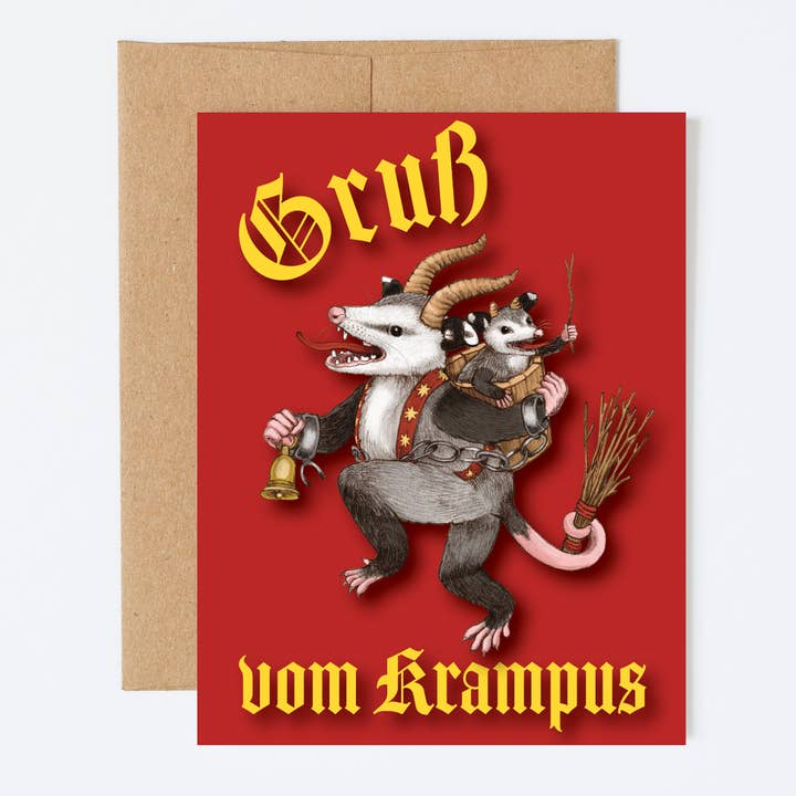Allison Stoiser Art - Wholesale Season's Greetings Card - Gruß vom Krampus | Greetings from Krampus A2 Greeting Card