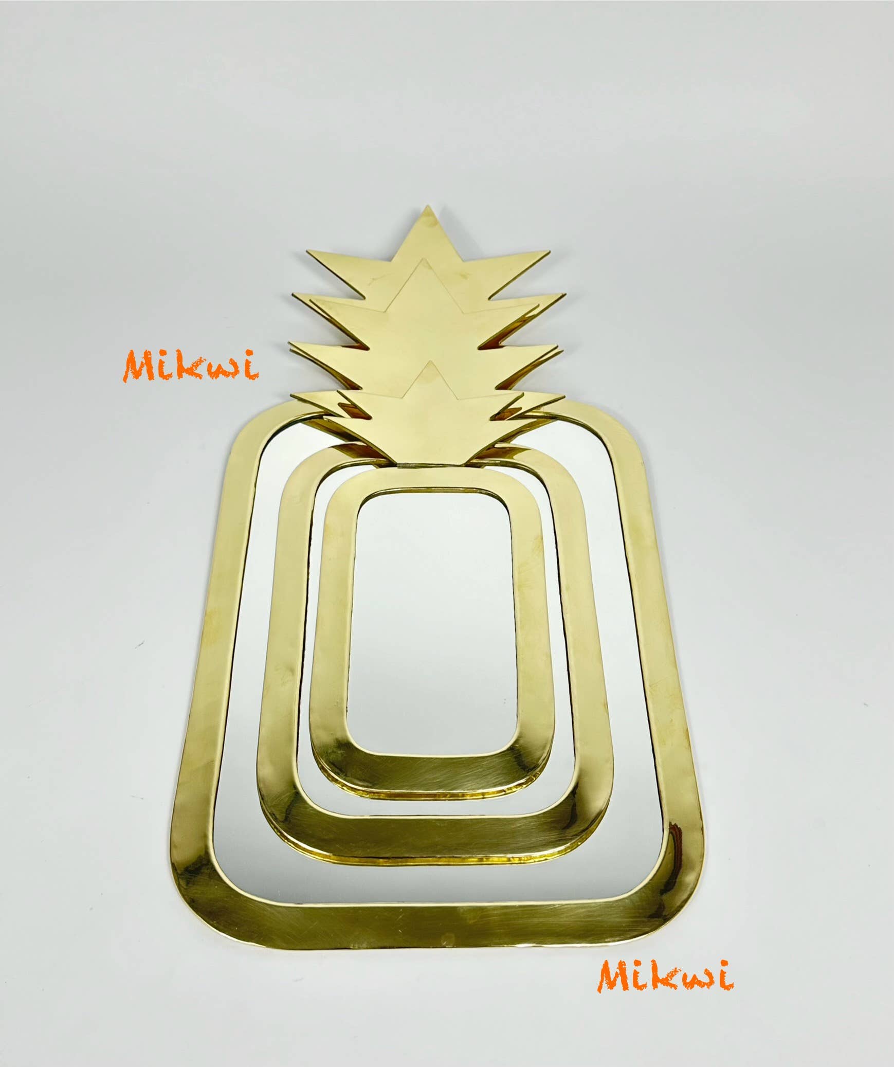 Set of 3 Moroccan PINEAPPLE Mirrors (Brass), Wholesale for your shop