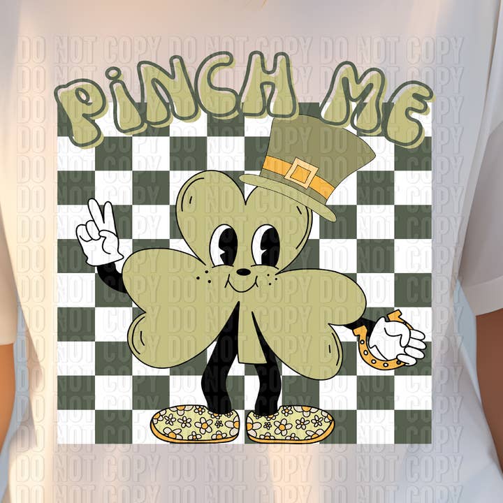 K and M Designs - Wholesale Sublimation Transfer - Pinch Me Hat DTF Transfer0