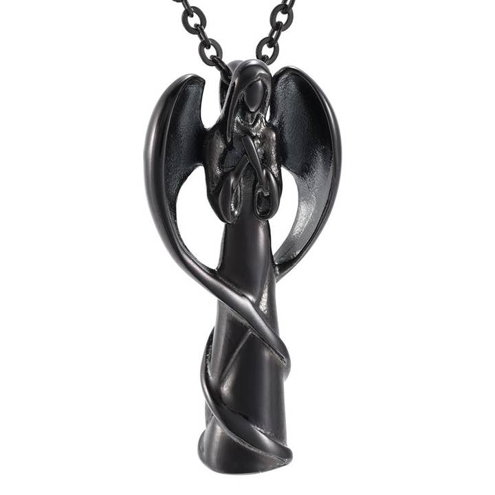 Winged Angel Cremation Urn Necklace for wholesale by Cherished Emblems