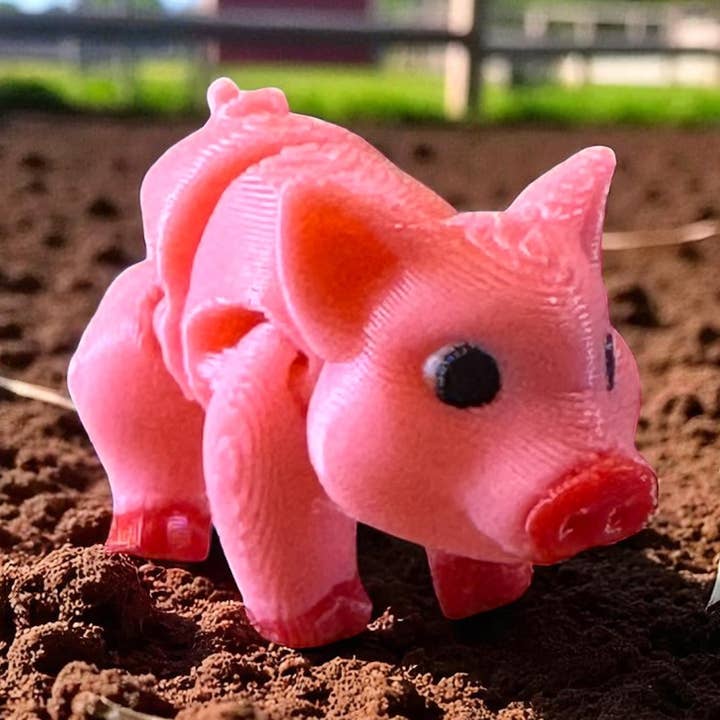 Pinky Pig Mini 3D Printed Animal for wholesale by Rocky Top Delights