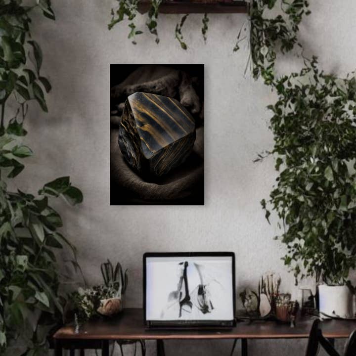 Dark Tiger's Eye Canvas Print - Crystal Art for Home or Office - Apothecary Decor for wholesale by Print Pothecary