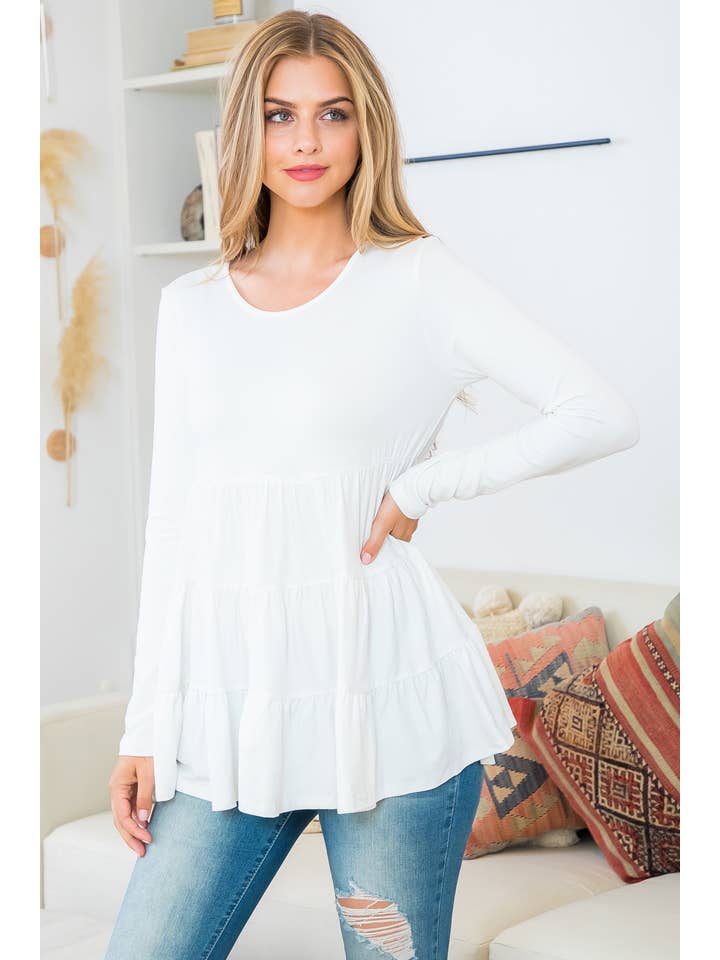 You & Me - Vendita all'ingrosso Tunica - Donna - YMT20005V-SOLID TOP A MANICHE LUNGHE A STRATI49