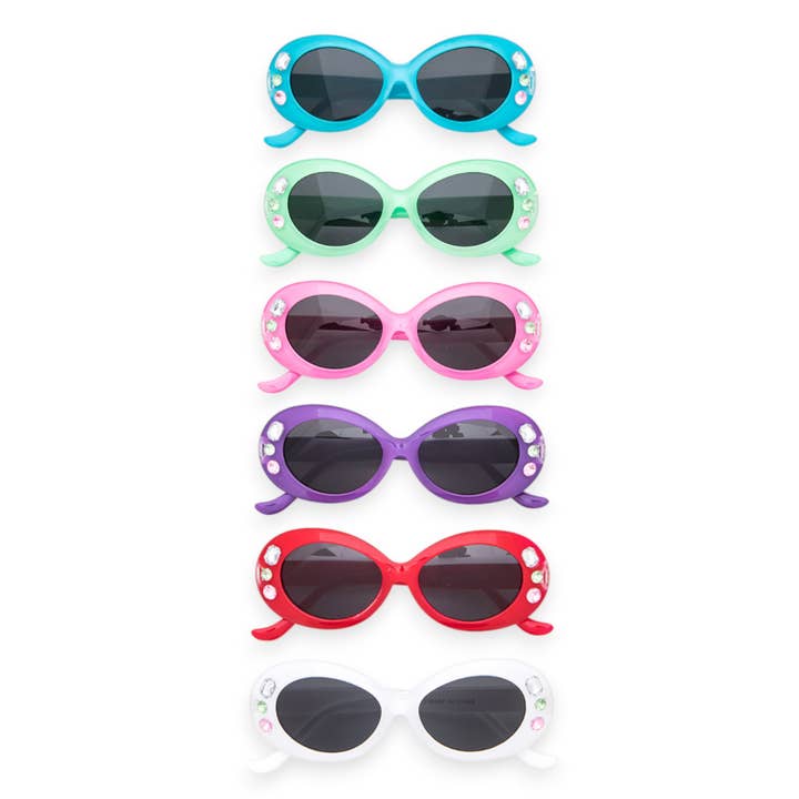 Bejeweled Kids Size Oval Sunglasses Set for wholesale by LA Jewelry Plaza