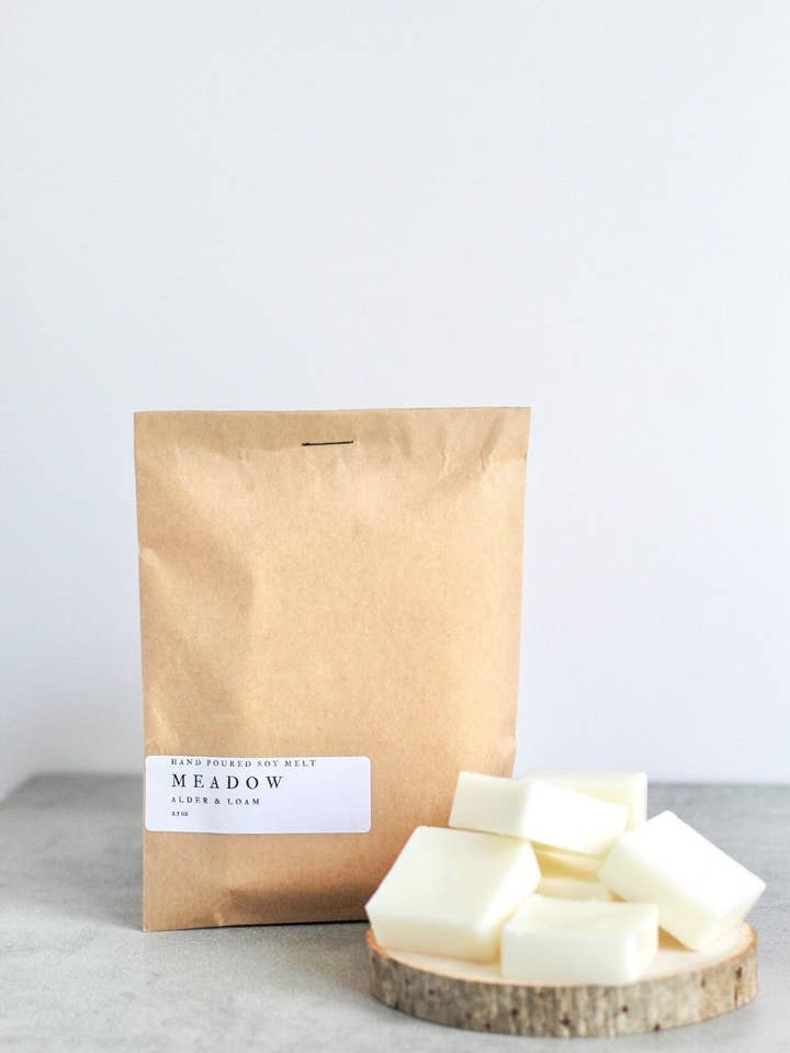 Meadow Soy Wax Melts, Hand Poured, Eco Friendly, 2.5 oz for wholesale by Alder and Loam