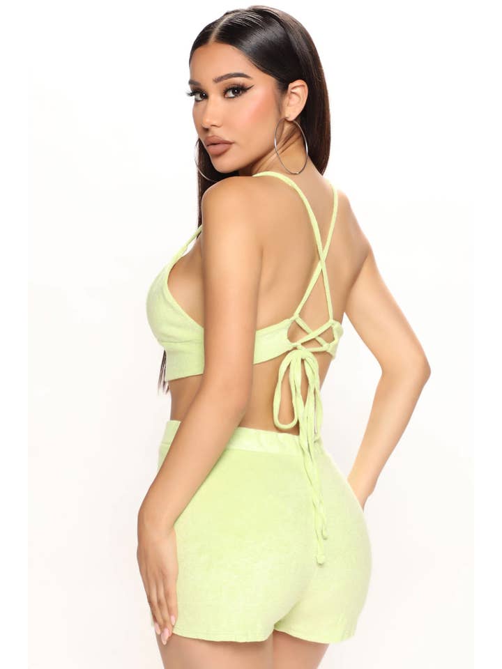 5besties inc - Wholesale Lounge Set - Women's - TERRY TOWEL BRALETTE AND MINI SHORTS SET5