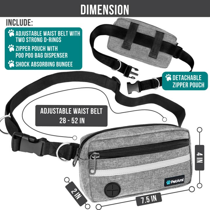 PetAmi - Wholesale Pet leash – Dog - Classic Hands Free Dog Leash Bag20