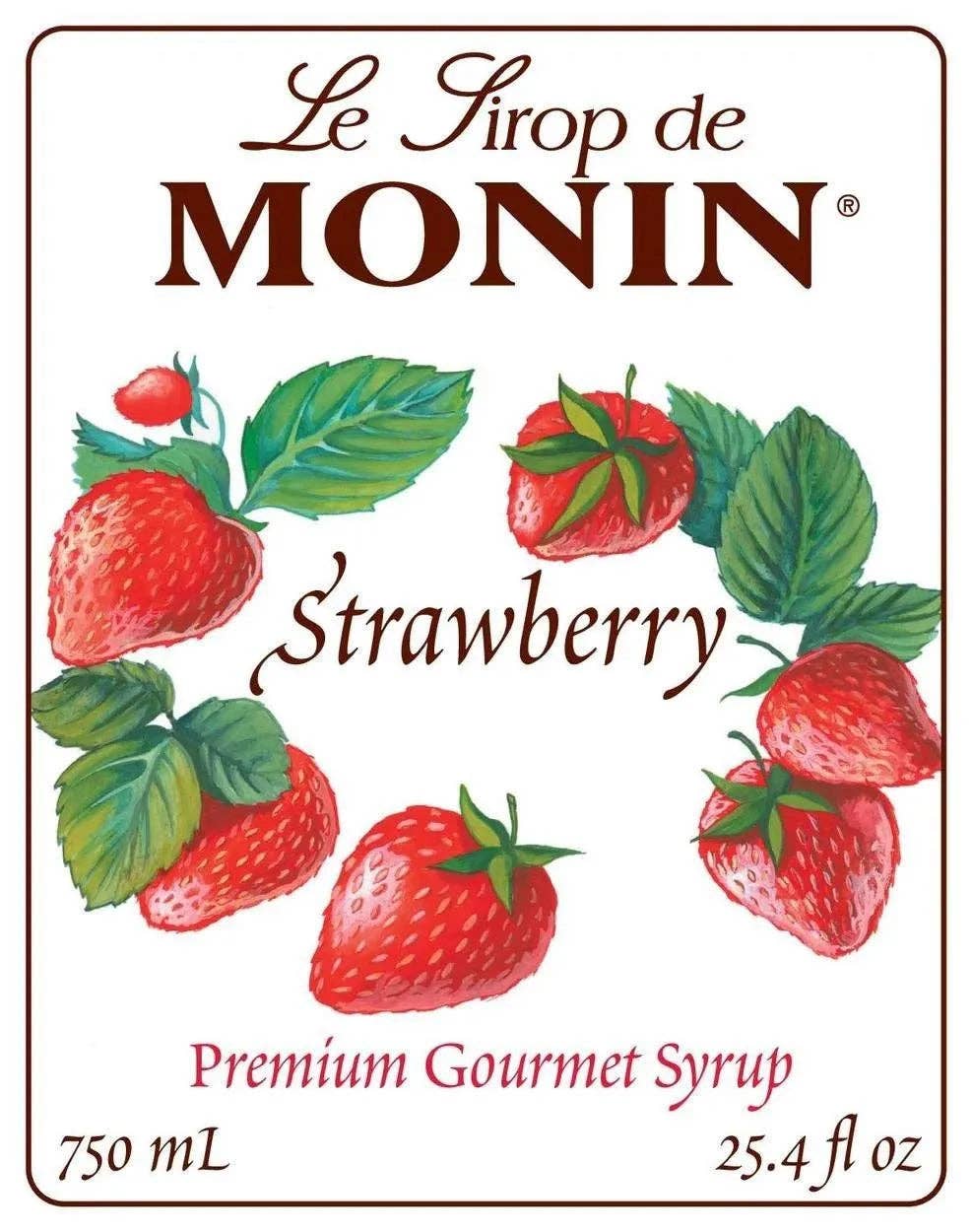 Trent Allen Gourmet Coffee - Wholesale Flavored Syrup - Monin Strawberry Syrup case of 122