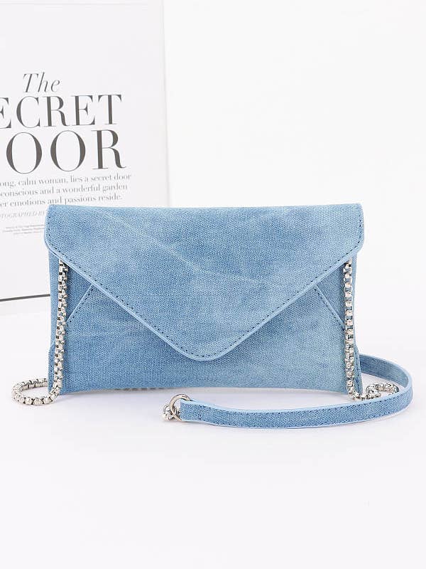 Denim Envelope Clutch for wholesale by Shop Neighbors