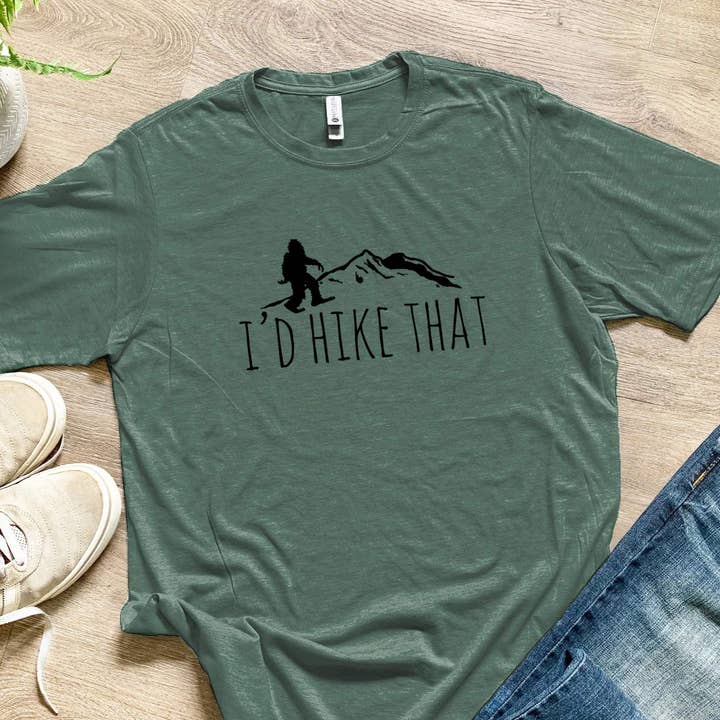 I'd Hike That - Funny Men's Tee - Bigfoot, Hiking, Sasquatch for wholesale by Moonlight Makers