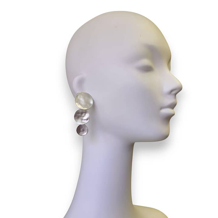 Bijoux Envie Statement Jewelry - Wholesale Dangle Earrings - Graduated Disc Statement Earring | Stainless Steel | Artisan1