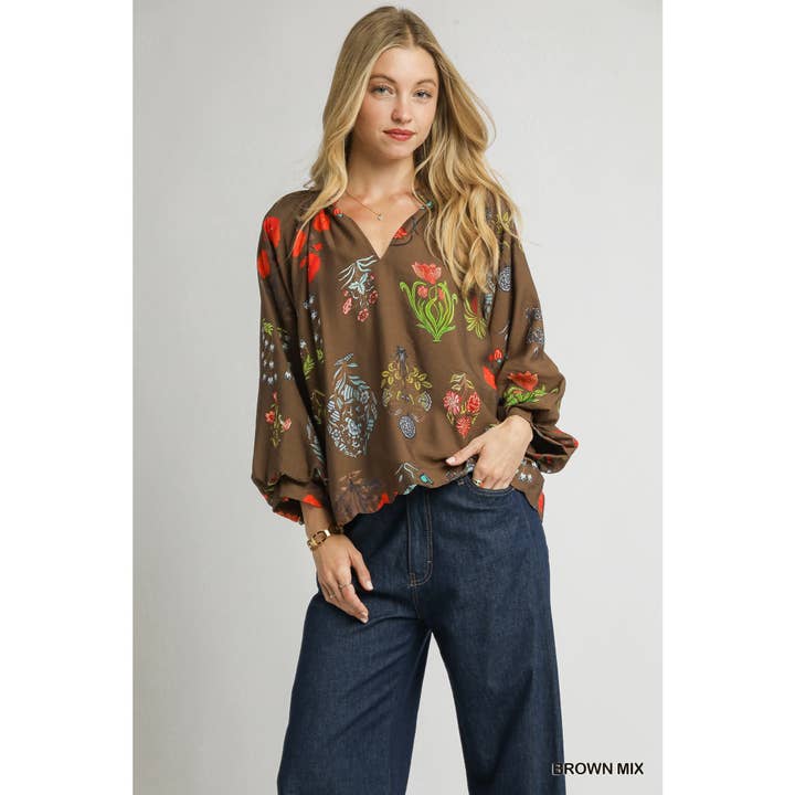 Blouse met bloemenprint voor wholesale door STYLE USA