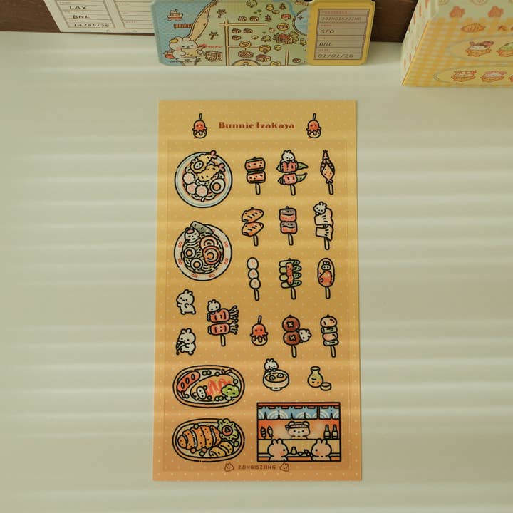 Hoja de Pegatinas Bunnie Izakaya para venta al por mayor de 2jingis2jing