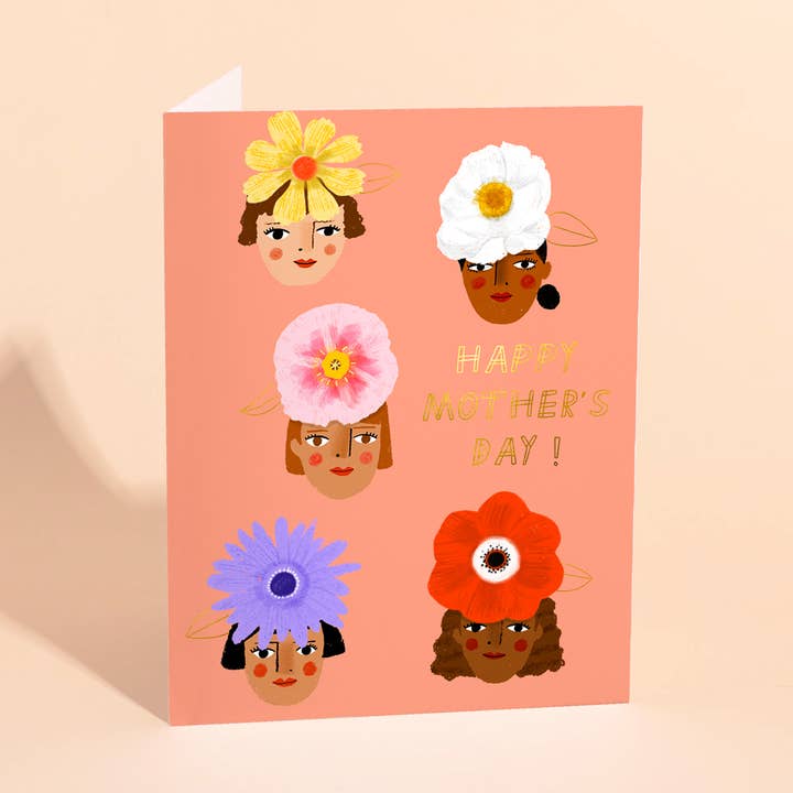 FLORAL MAMAS - Biglietto per la festa della mamma per la vendita all'ingrosso da parte di Carolyn Suzuki