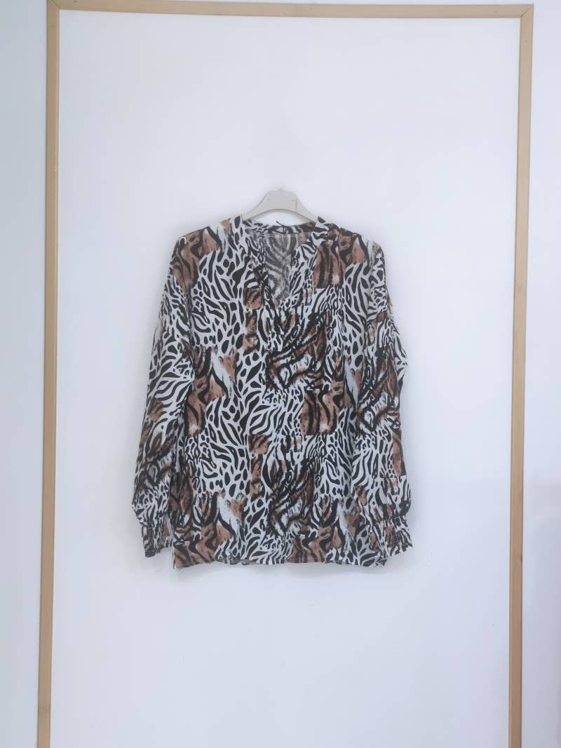 Pomelo paris - Wholesale top - Zwangerschap - Rita tiger blouse1
