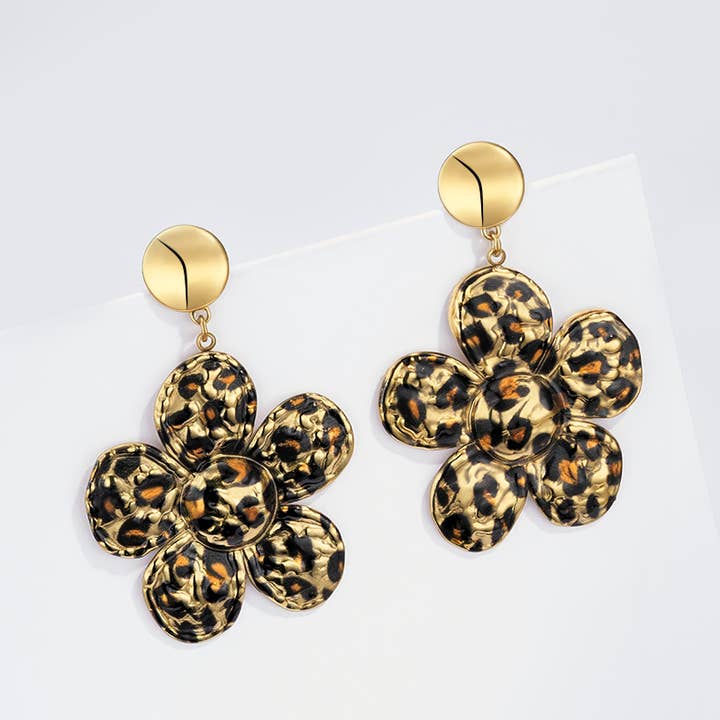 Gold Stainless steel earrings 124RX197 for wholesale on Faire1