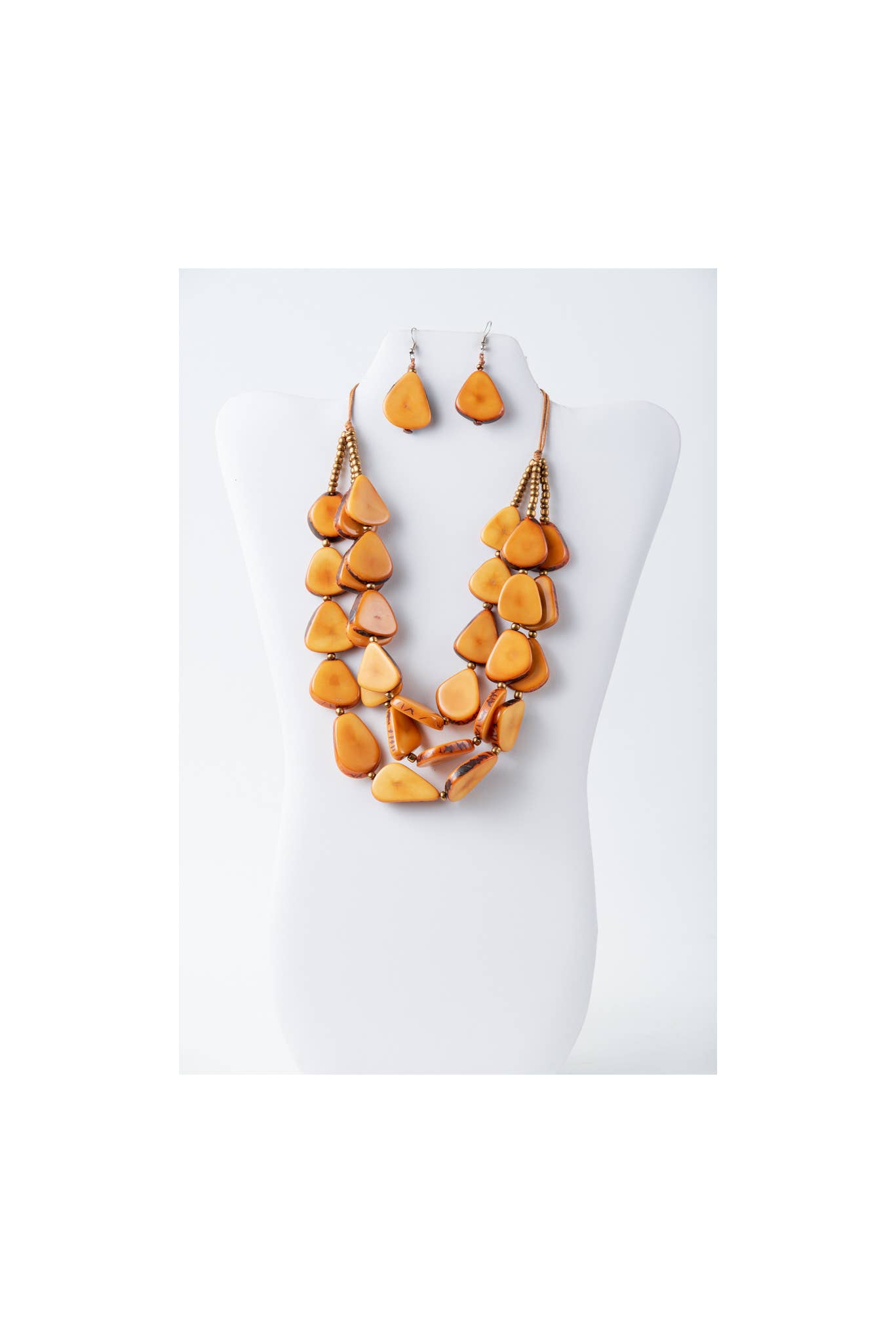 TaguArtsy – wholesale Smycken – Zaley Three Stranded Organic Tagua halsband och örhängen5