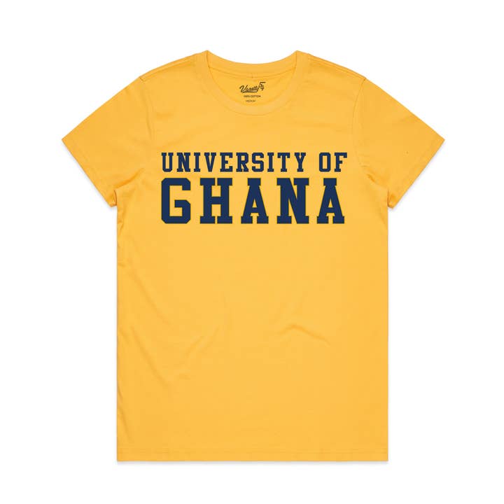 Camiseta amarilla de mujer de la Universidad de Ghana 5 para venta al por mayor de Varsity54