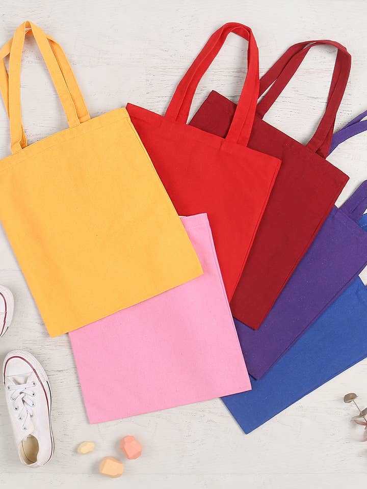 Plain Solid Color Minimalist Tote Bag for wholesale by MYS Wholesale Inc