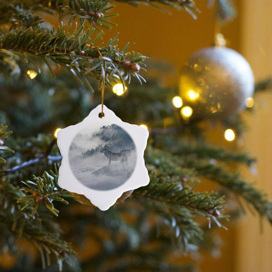 3dRose - Wholesale Ornament - 3dRose, Crying Wolf in Winter Mountains - Fantasy Wolves Animal Photography, Ornament6