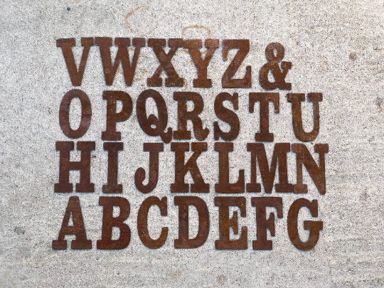 LoneTree Fab - Wholesale Craft Supplies - 4.5" Rustic Metal Letters, A-Z, 0-9, #,$,&1