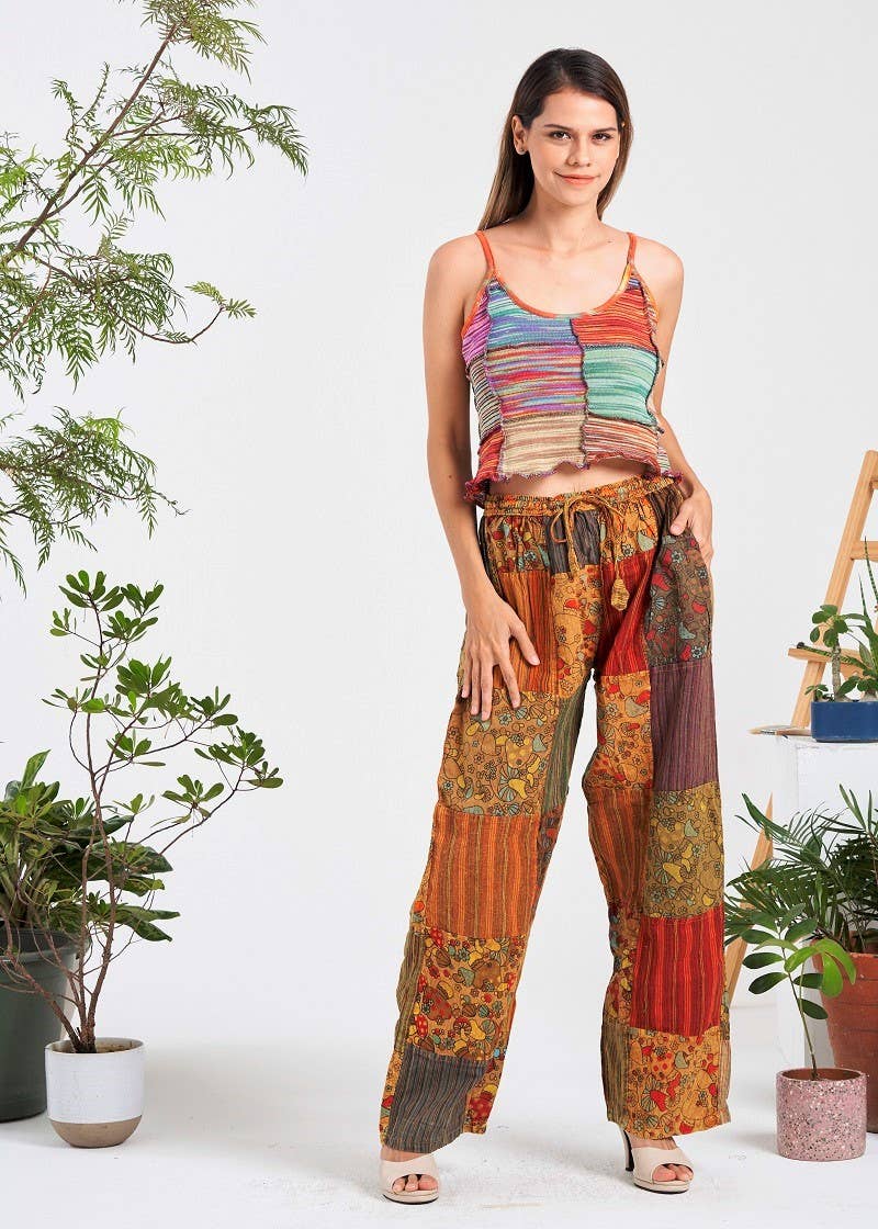 Kathmandu Imports - Wholesale Pants - Women's - Shroom patch straight pants (KT-1412)