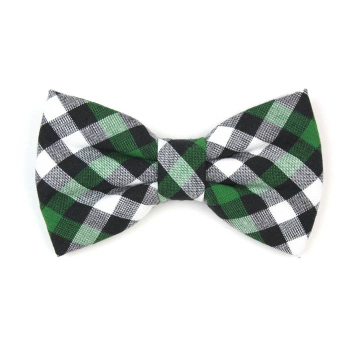 Wonder Black and Green Buffalo Plaid Pet Bow Tie for wholesale by Dusidog