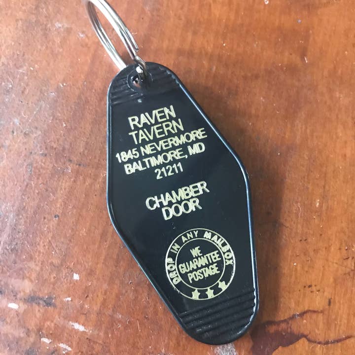 Motel Key Fob - Raven Tavern for wholesale by The 3 Sisters Design Co.