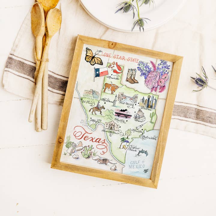 Texas Map Print for wholesale by Designs by Robyn Love