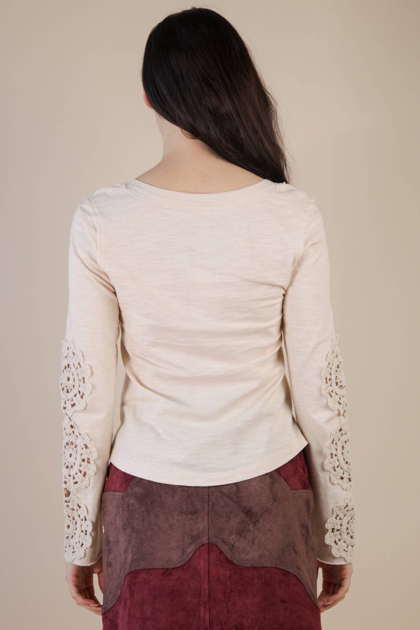 VERY J - Wholesale Knit Top - Women's - NT12252-Sleeve Lace Trim Solid Knit Top20