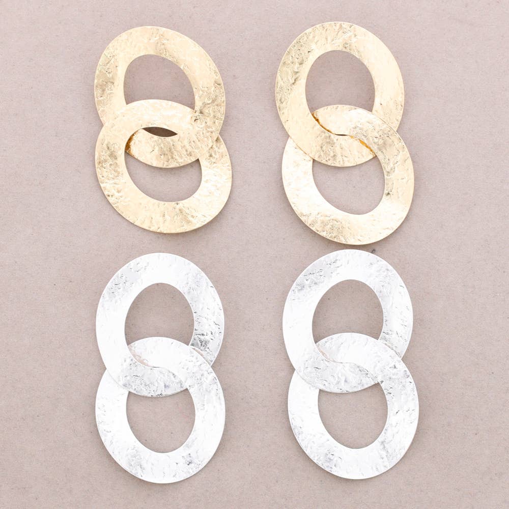 Sonata - Vente Boucles d'oreilles pendantes - Boucles d'oreilles en métal à double cerceau1