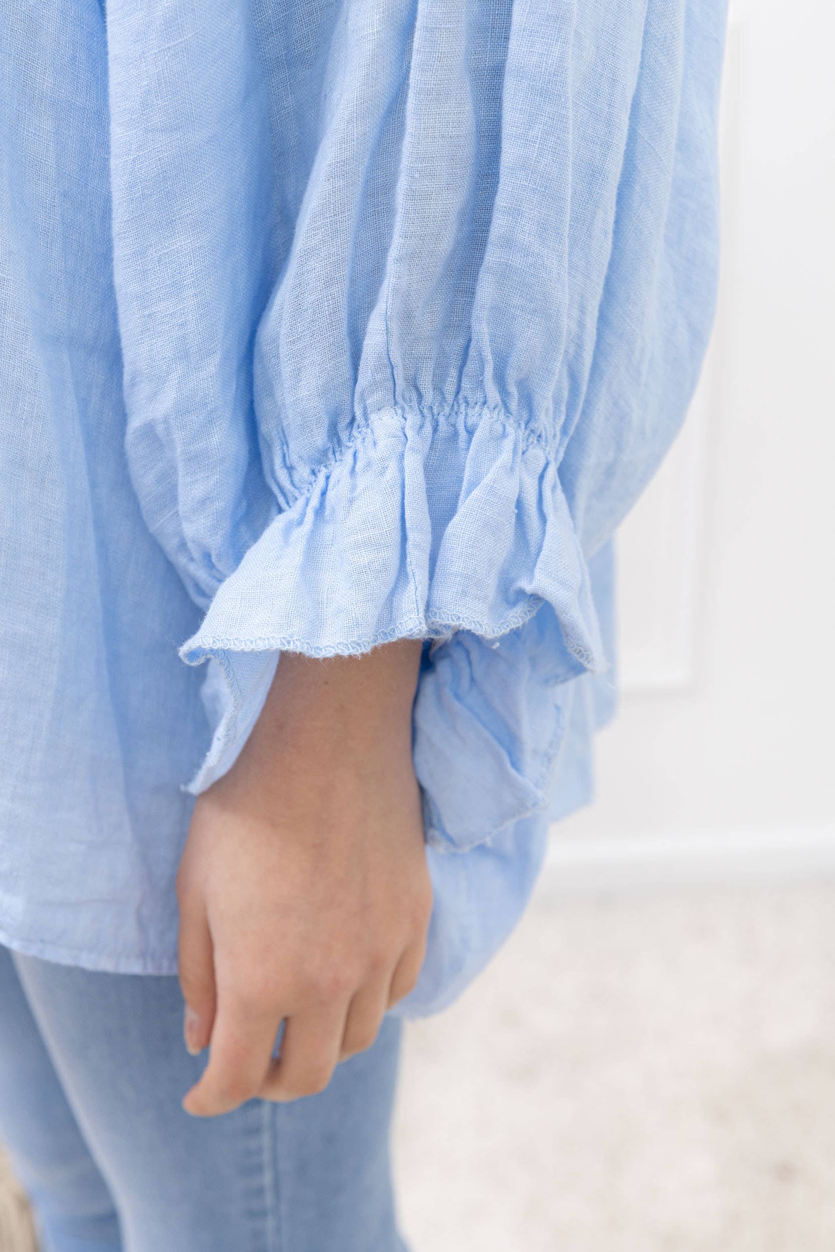 Happy look - Wholesale Blouse - Women's - Puff sleeve linen blouse 5