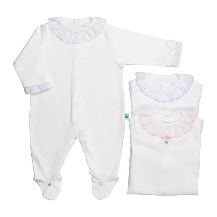Bean Baby Clothes - Wholesale Jumpsuit - Baby - BabyGrow with Lace Collar made in Cotton