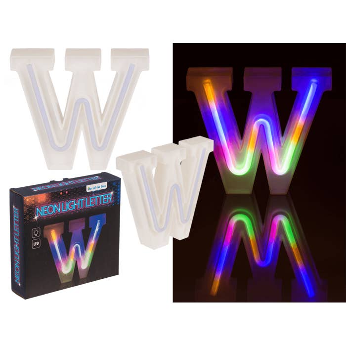 Neon Light Letter; W, Højde: 16 cm, til for engroshandel hos Out of the blue KG