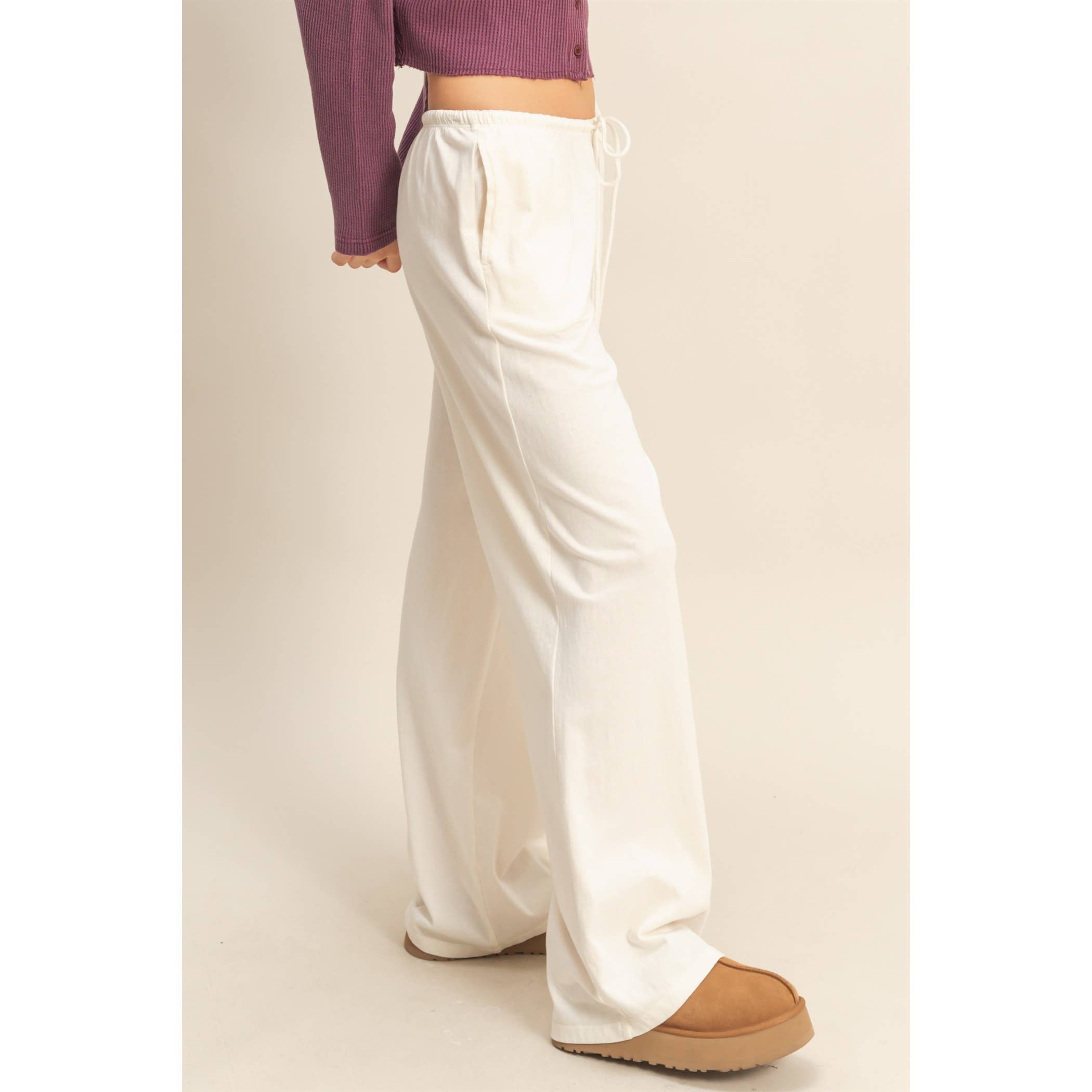 Double Zero - Vendita all'ingrosso Pantaloni sportivi/da jogging loungewear - Donna - Pantaloni rilassati a vita con coulisse lavati con minerali32