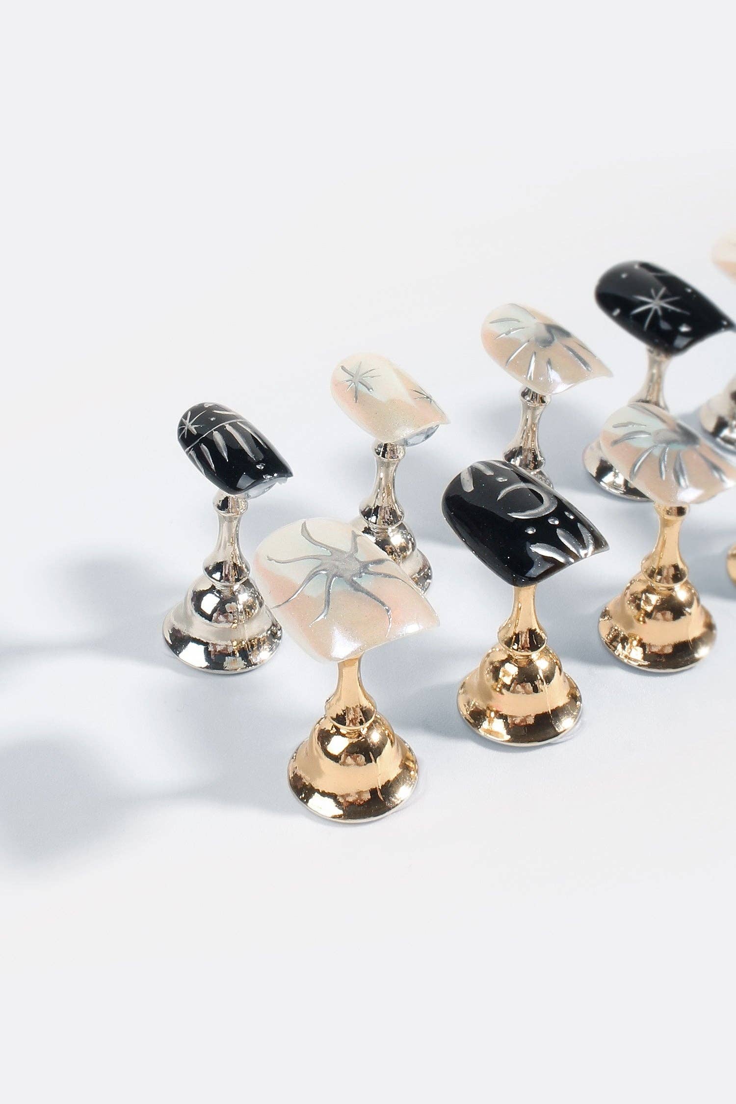 VIAI Beauty - Wholesale Press-On/Fake Nails - Monochrome Eclipse | Pro Handmade Gel Nails2