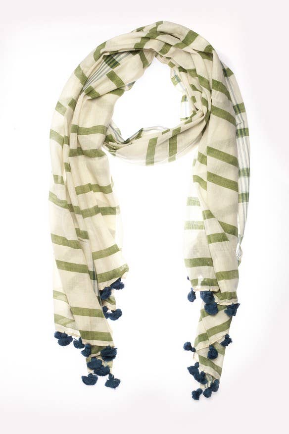 Veraluna Sustainable Clothing - Wholesale Scarf - Women's - COTTON SCARF DENIM BOSQUE FAIR TRADE0