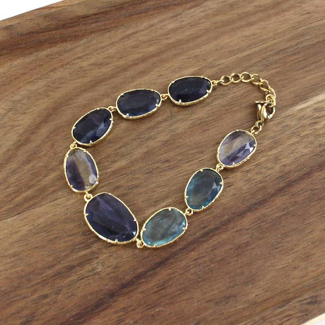 Pretty Persuasions – wholesale Länkar och kedjearmband – B25023 Länkarmband med halvädelstenar i småstenar4