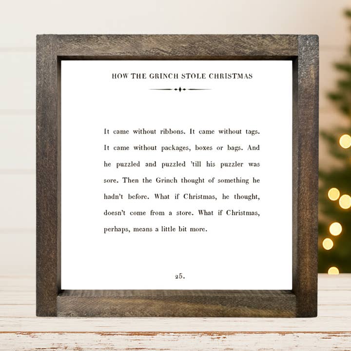 Grinch Stole Christmas Framed Sign SKU: 4559 for wholesale by Buckeye Craft Co.