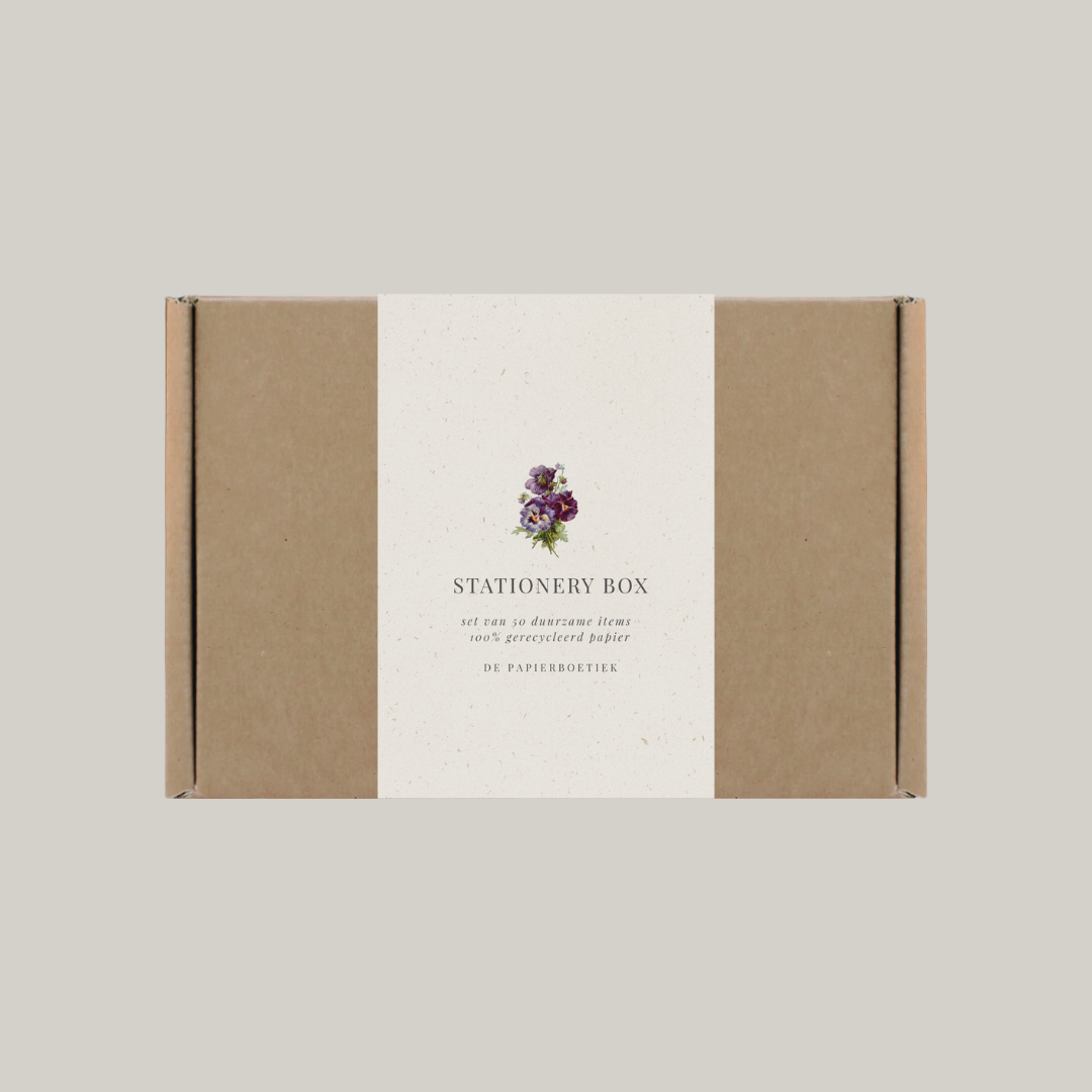De Papierboetiek - Wholesale Stationery/Notecard Set - Stationery box | pansies1