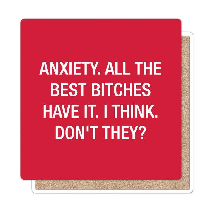 Ångest. Coaster | About Face Designs för wholesale av Funatic - About Face Designs - Nice Enough Merch Co