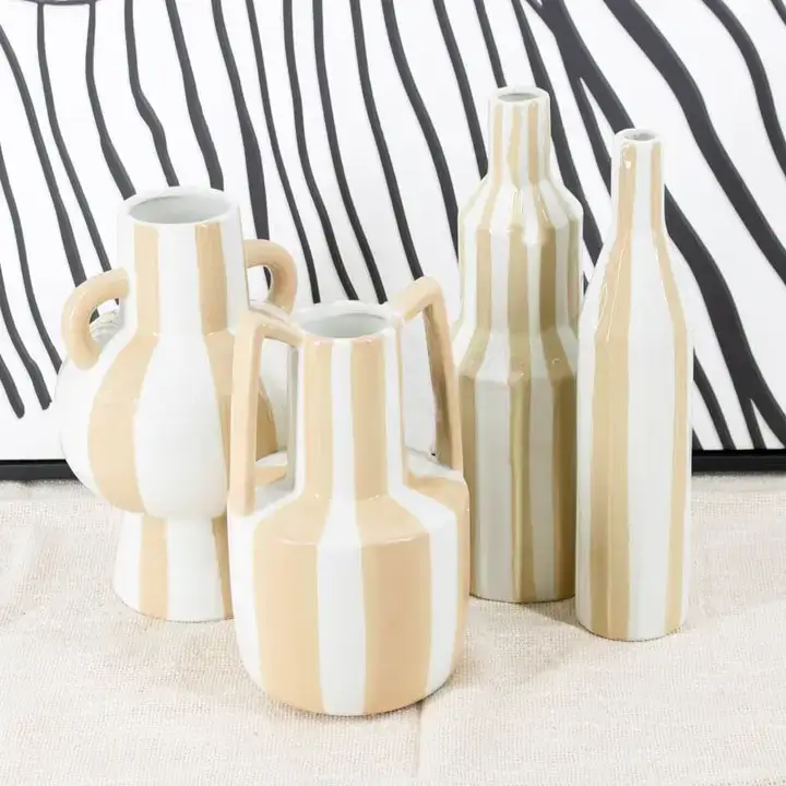 DRYdecorations - Wholesale Vase - Vaas Stripe beige1