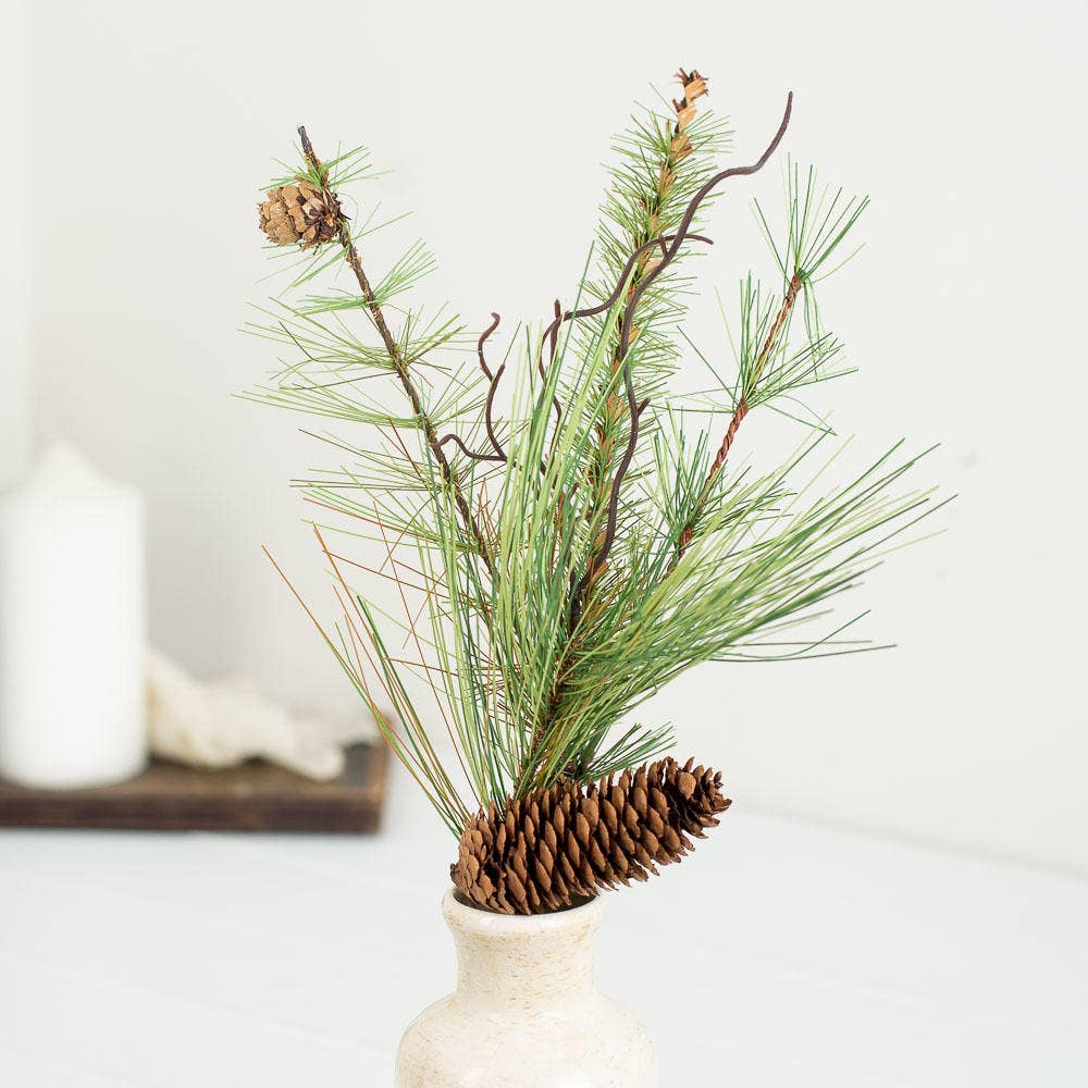 Factory Direct Craft - Venta al por mayor Decoración navideña - Tallo de pino artificial de 38 cm con piñas y follaje invernal.3