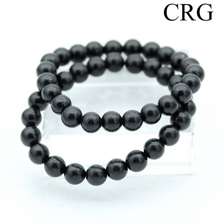 Russian Shungite Bracelet (8 mm Beads) - Qty. 1 for wholesale by Crystal River Gems LLC