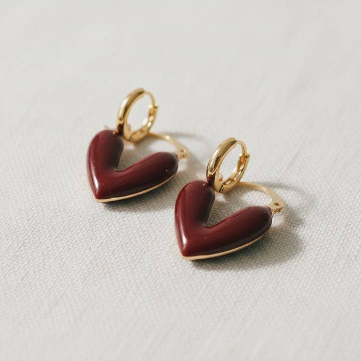 Ellemadera - Wholesale Dangle Earrings - Charming Heart-Shaped Drop Earrings1