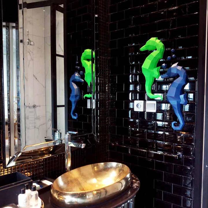 Seahorses PaperCraft Origami Wall Art, 3D Paper Wall Art for wholesale by PAPERCRAFT WORLD