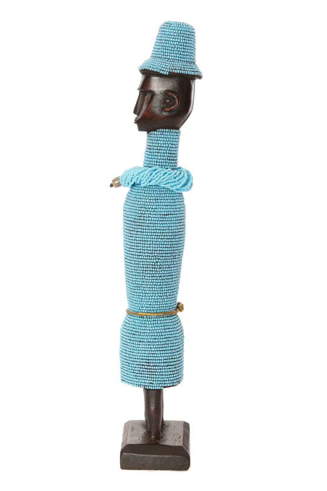 Swahili | AFRICAN MODERN - Wholesale Decorative Figurine - 19" Beaded Namji Dolls with Necklaces and Hats3