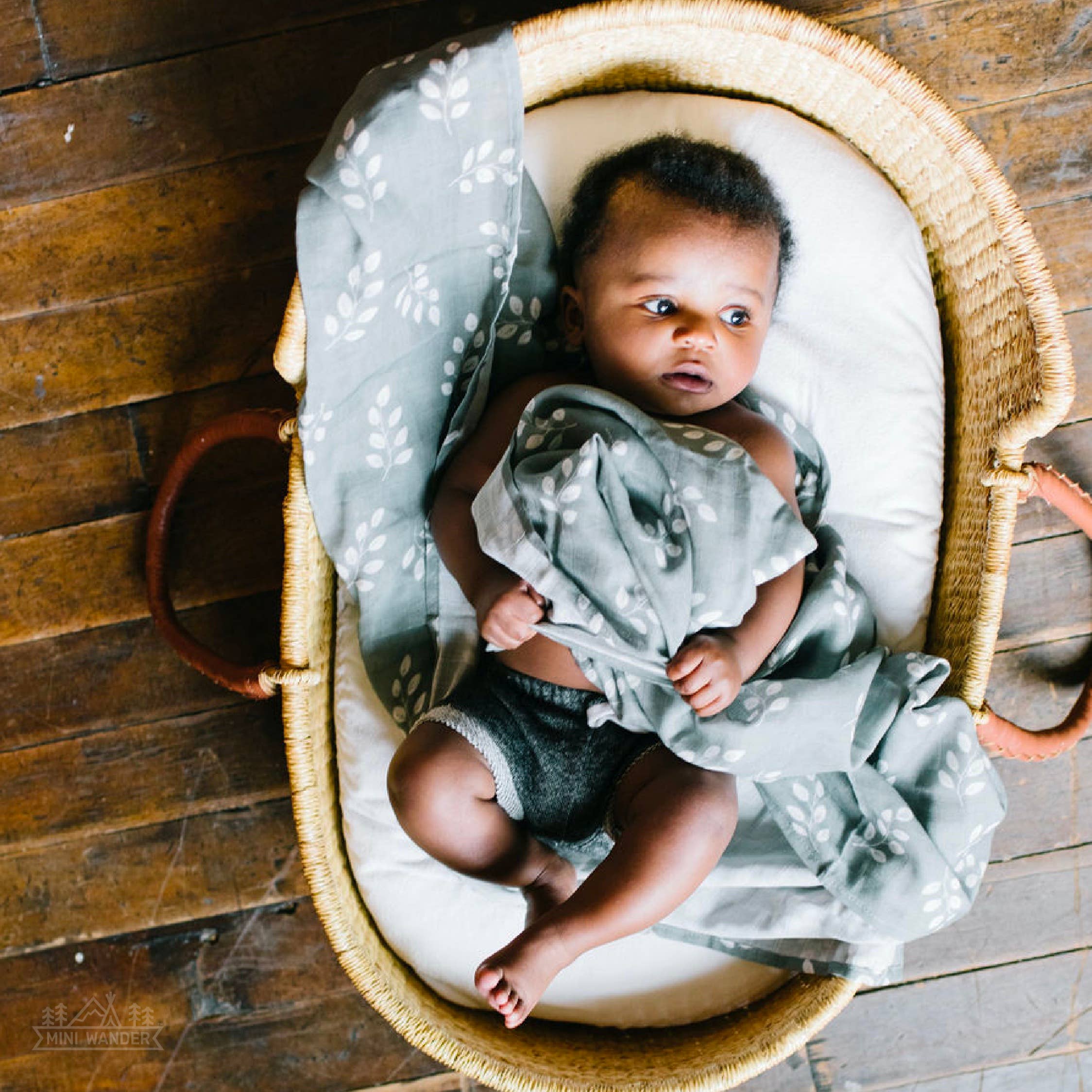 Mini Wander, LLC - Wholesale Swaddle - Baby - Muslin Swaddle Baby Baby Blanket – Leaves3